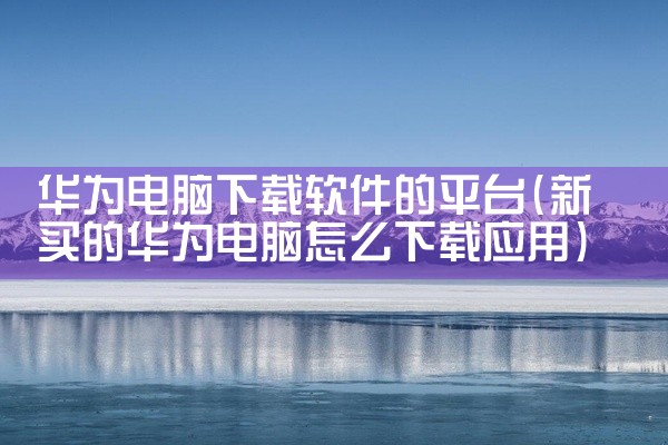 华为电脑下载软件的平台