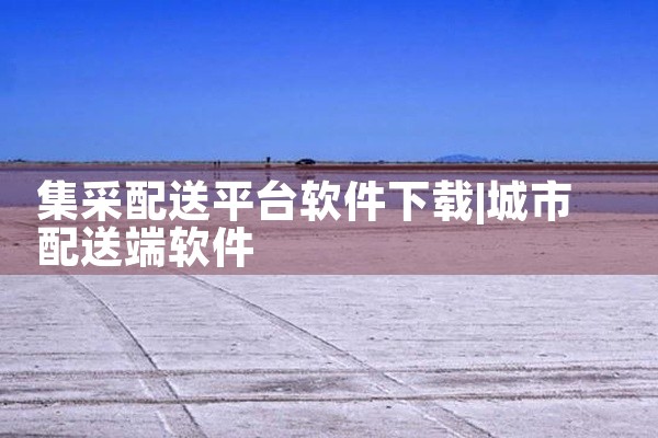 集采配送平台软件下载
