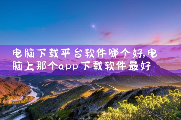 电脑下载平台软件哪个好