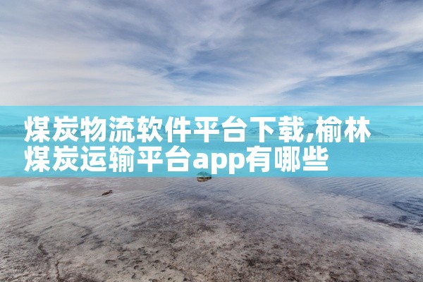 煤炭物流软件平台下载
